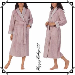 Carole Hochman Women’s Luxuriously Soft Plush Robe with Faux Fur Collar